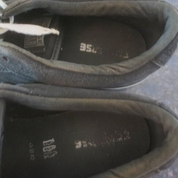 Vintage Retro Old School Black Leather Suede Converse All Star Low Cut Sneakers - Picture 11 of 16